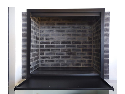 Brick braai with mildsteel Professional frame & door